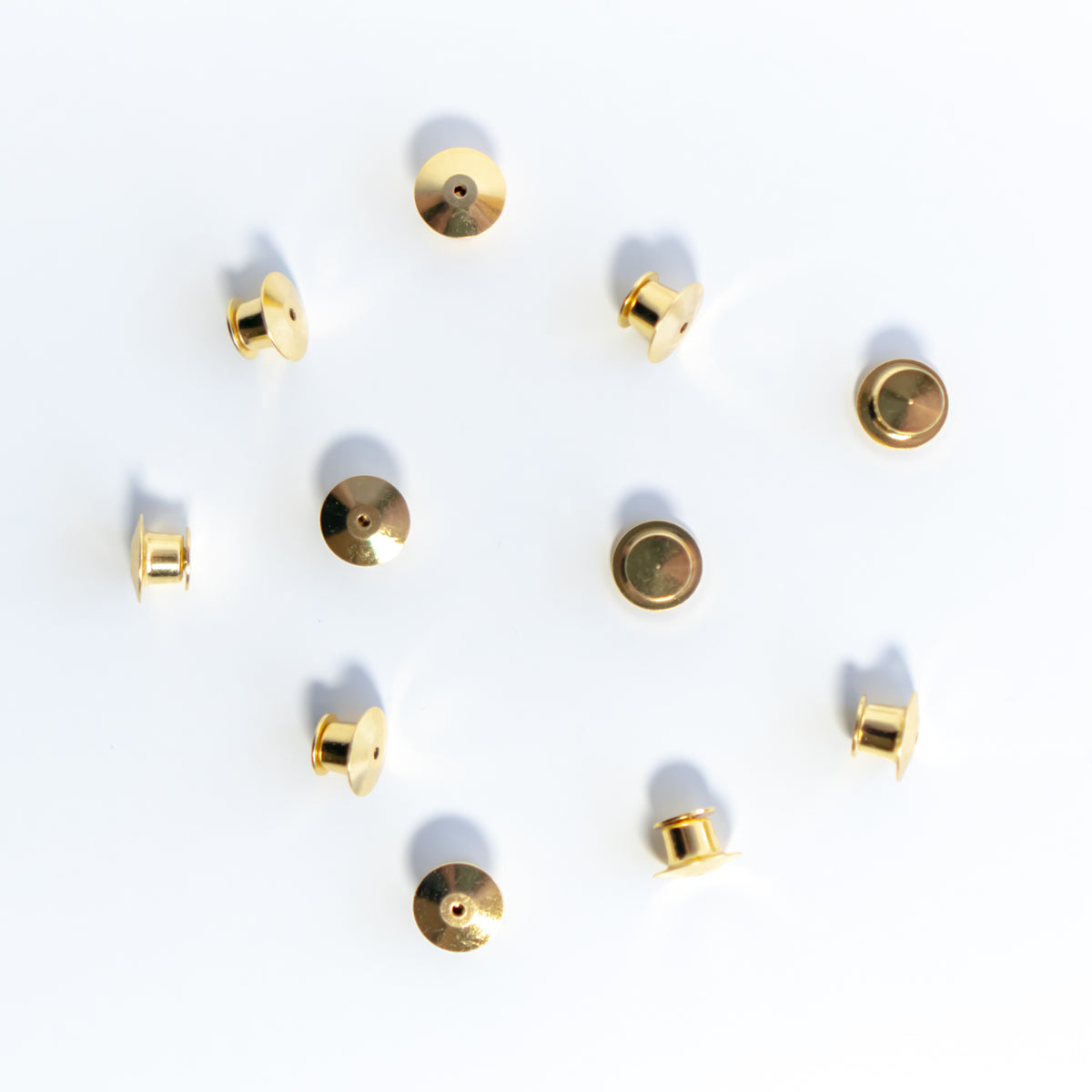 Premium Locking Pin Backs-Best Available 10 PCS (Golden)