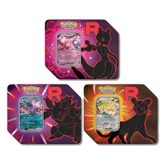 Three Pokémon trading card packs with character illustrations on a white background