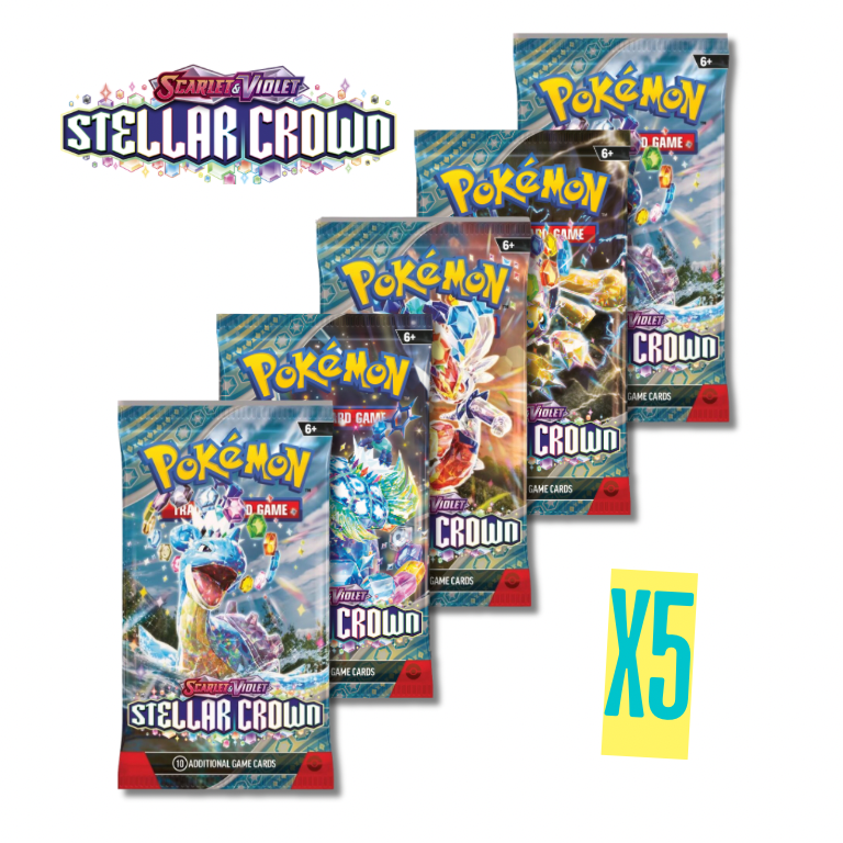 5 booster packs of stellar crown