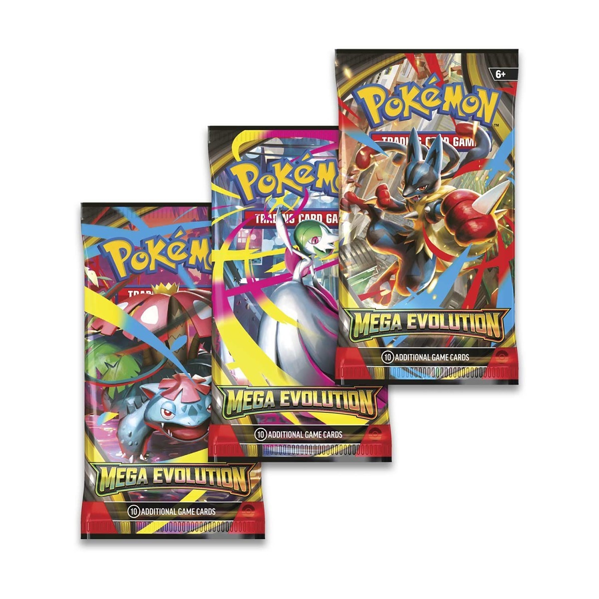 three pokemon trading card game packs