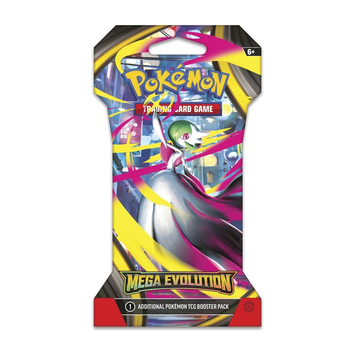Pokémon TCG booster pack with colorful design on a white background