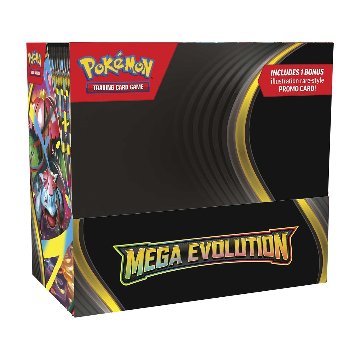 Pokémon Trading Card Game Mega Evolution box with colorful artwork and text.