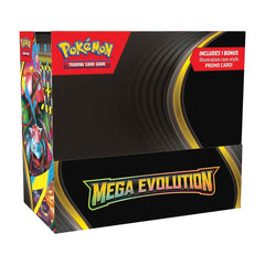 Pokémon Trading Card Game Mega Evolution box with colorful artwork and text.