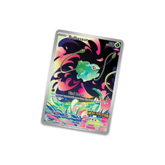 Colorful trading card featuring a character with a dark background