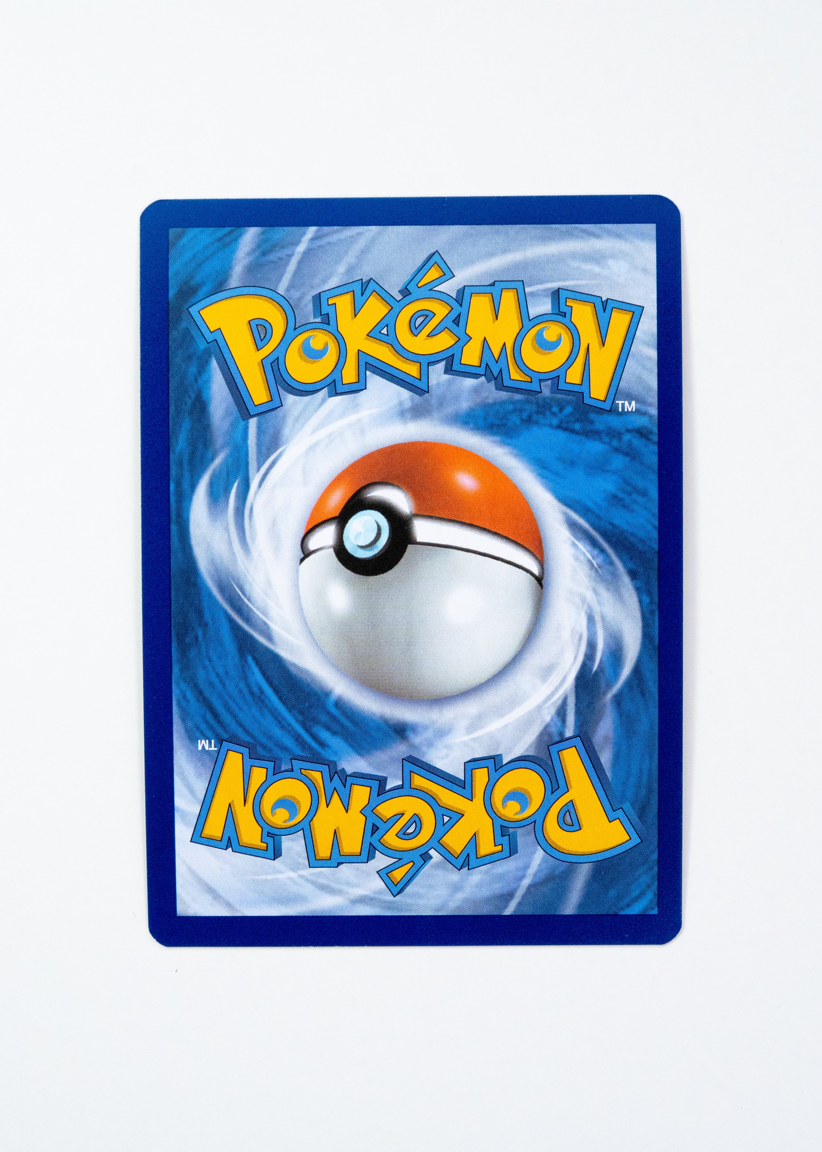 Pokémon trading card with a Poké Ball design on a blue border