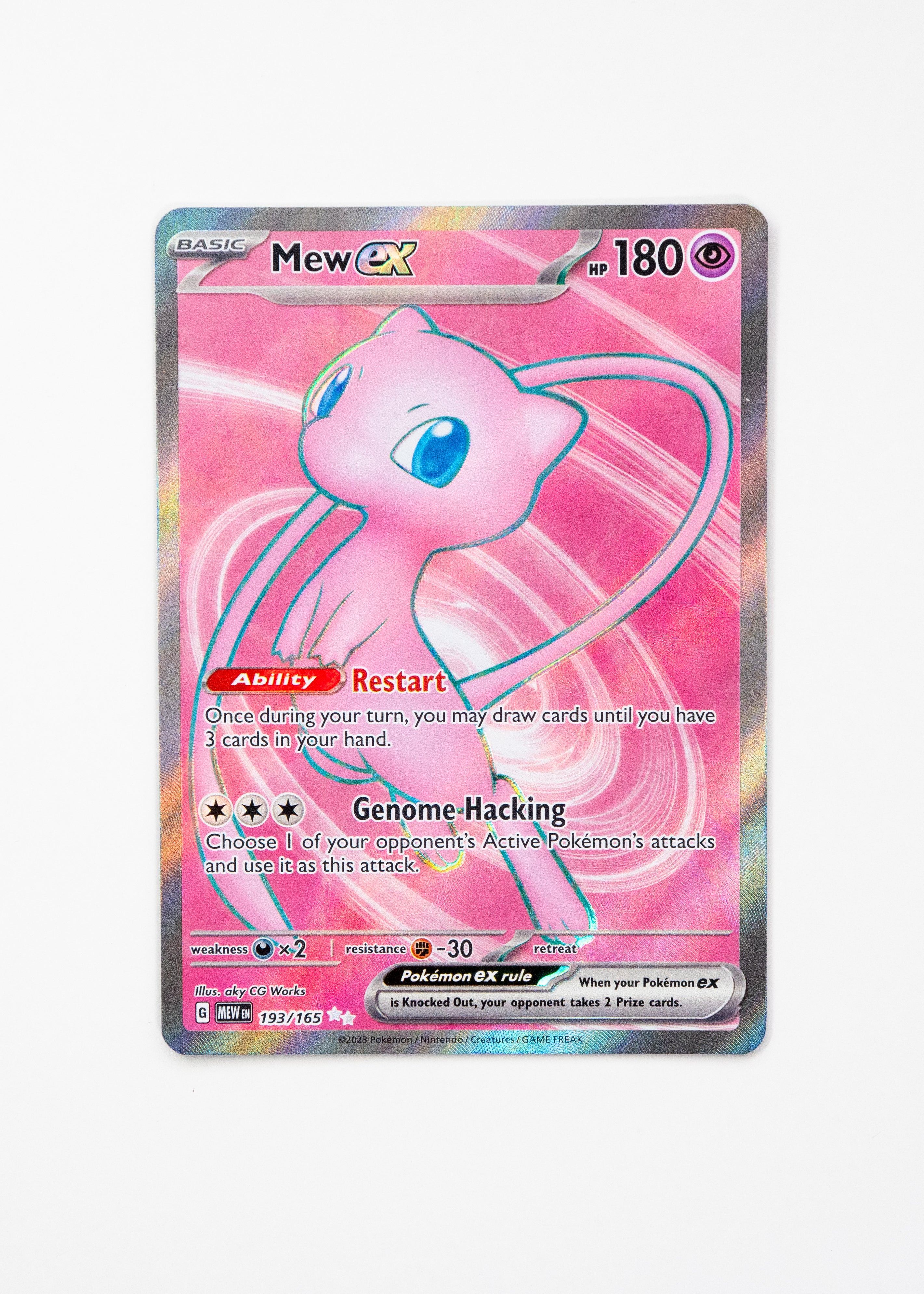 Pokémon trading card featuring Mew EX on a white background
