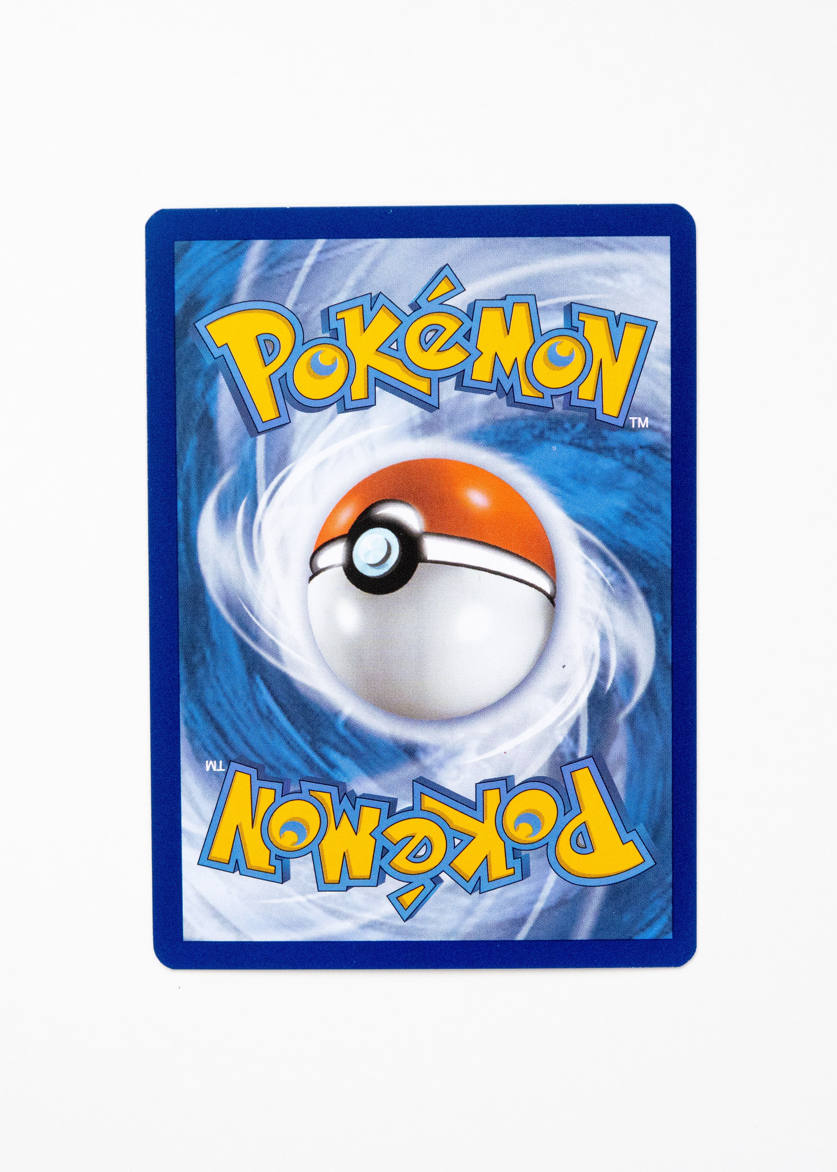 Pokémon trading card with a Poké Ball design on a blue border
