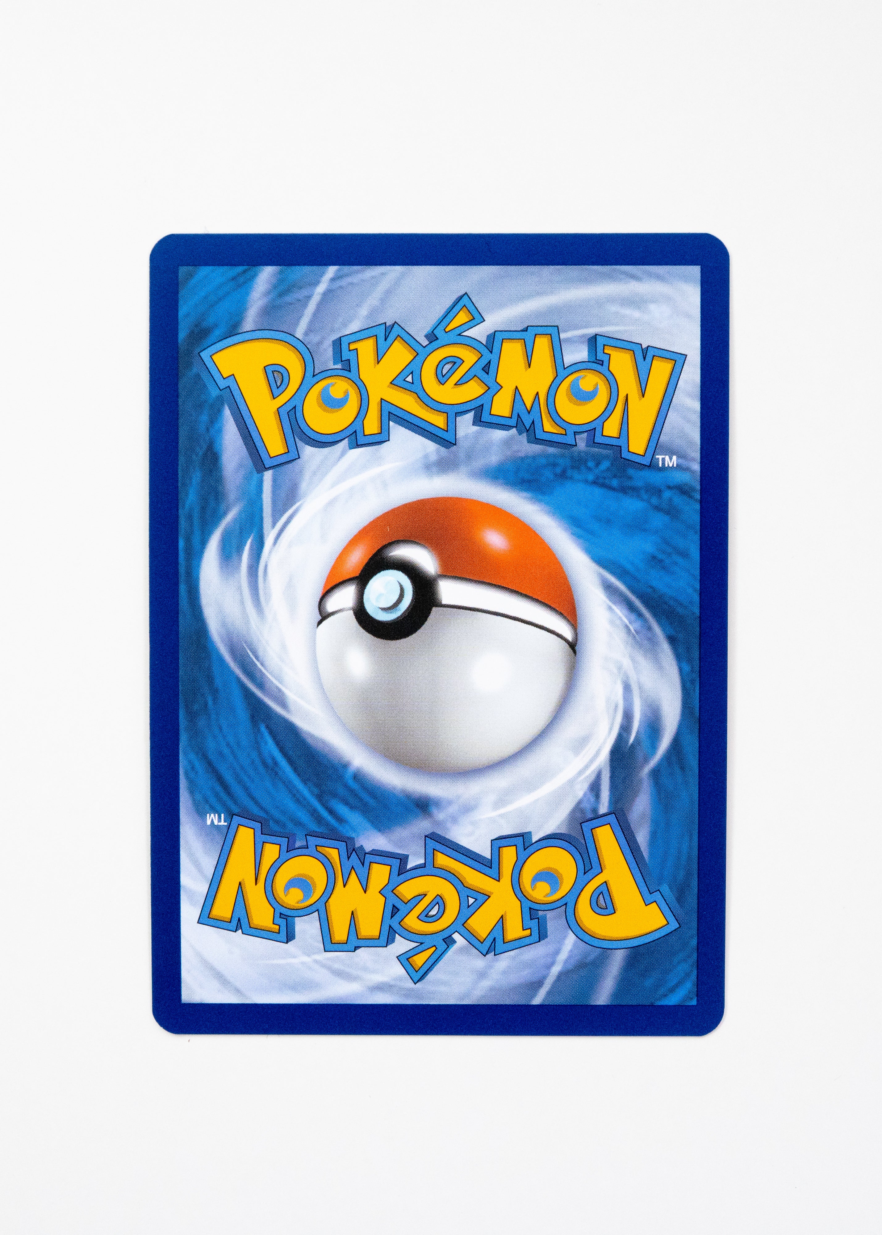 Pokémon trading card with a blue border and Pokéball design