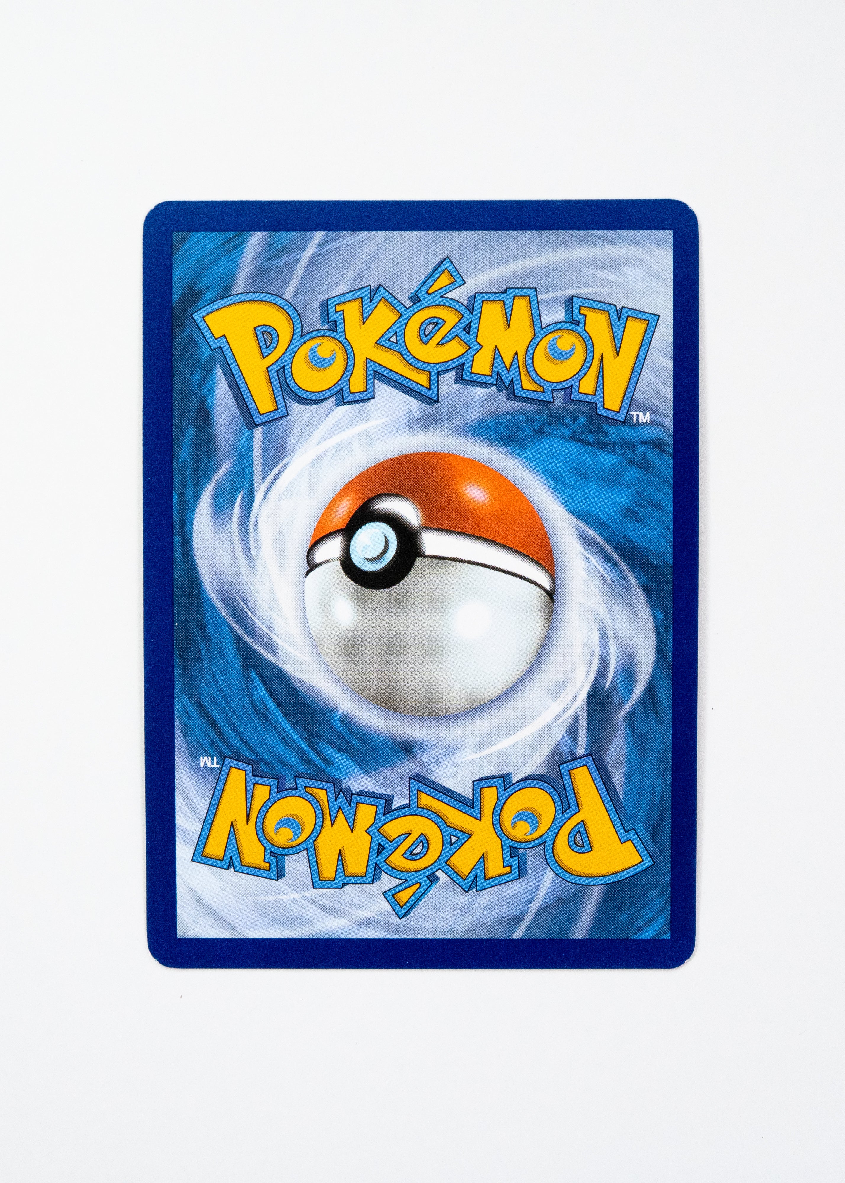 Pokémon trading card with a Pokéball design on a blue border