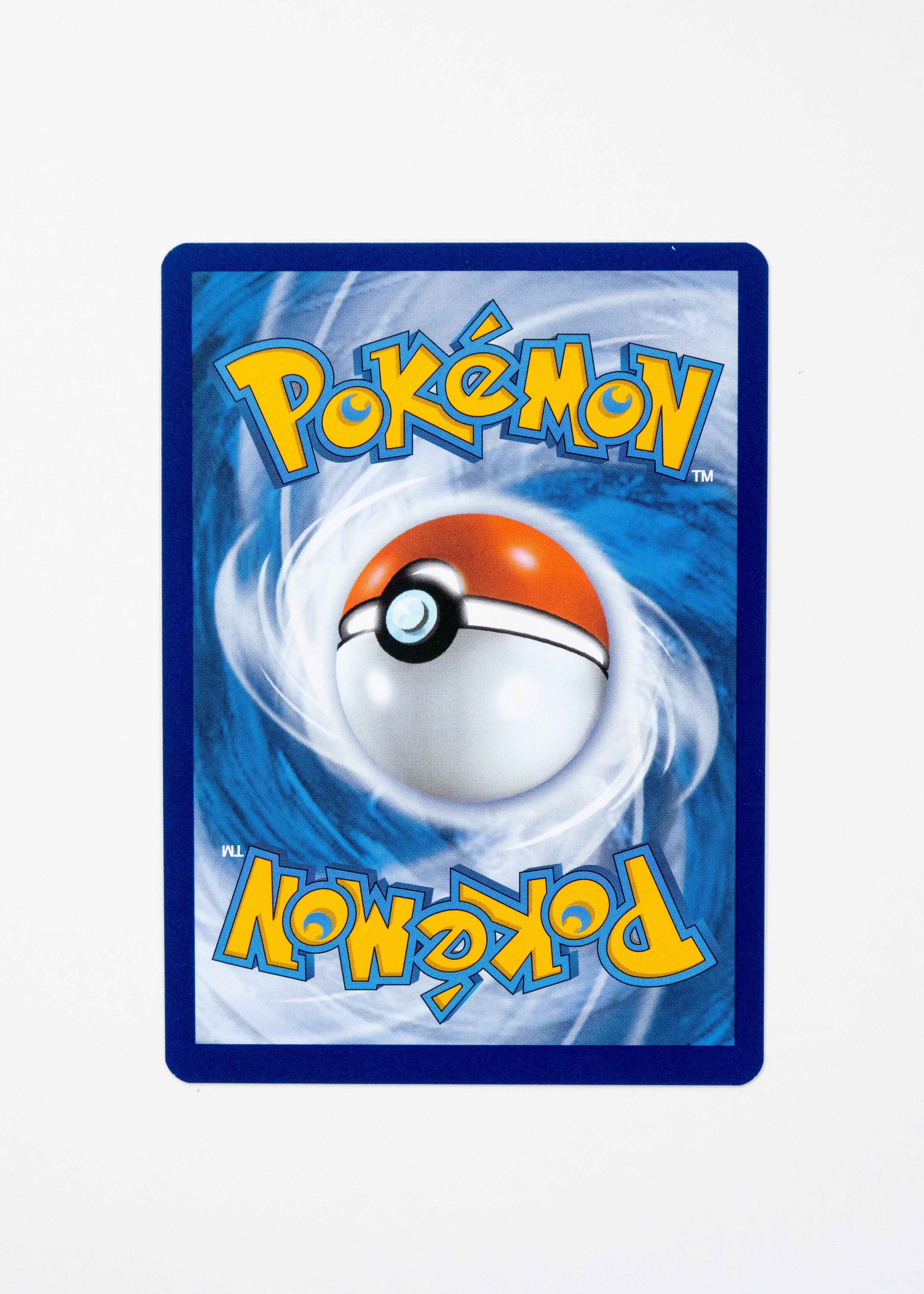 Pokémon trading card with a Poké Ball design on a blue border