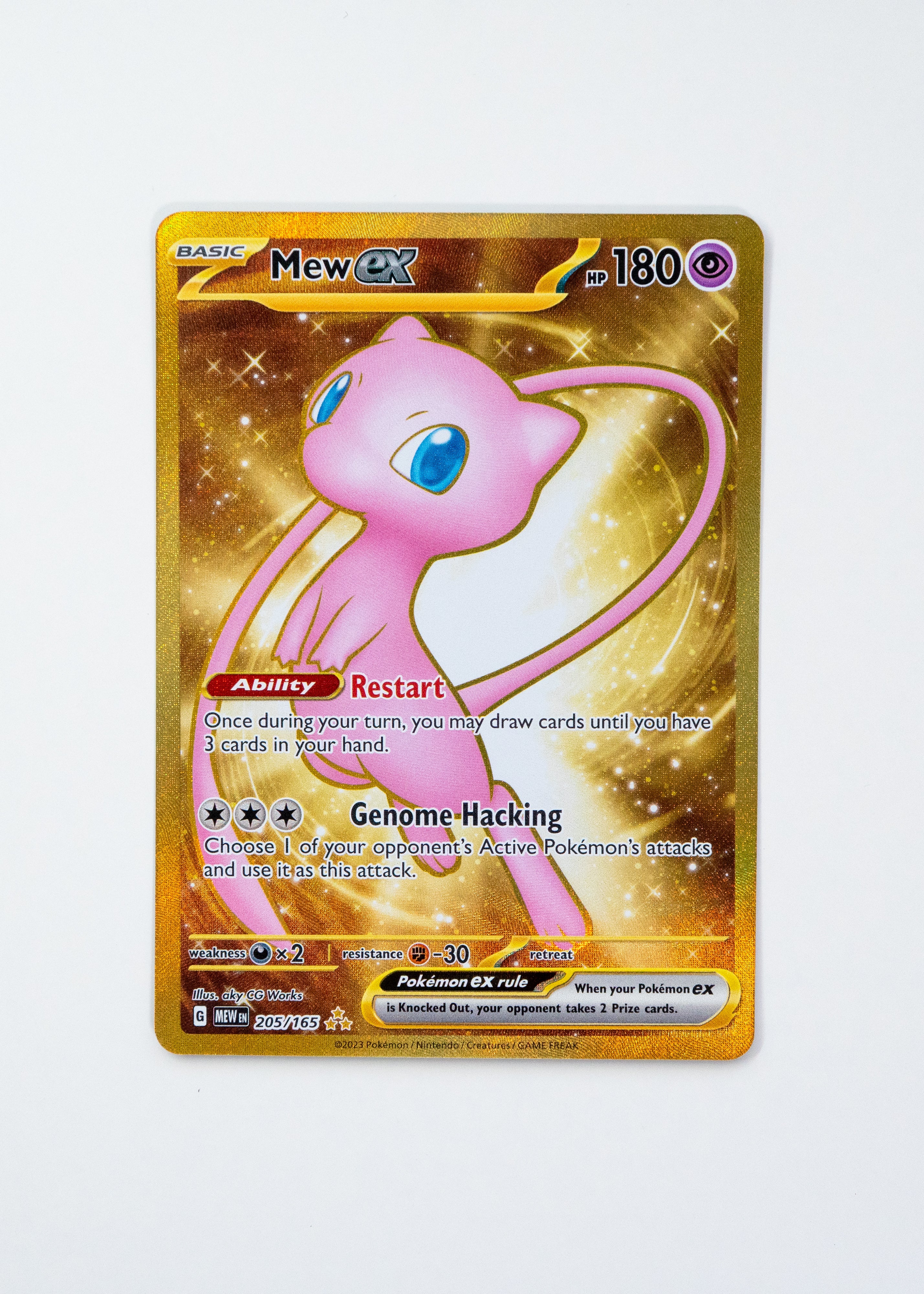 Pokémon trading card featuring Mew with gold border