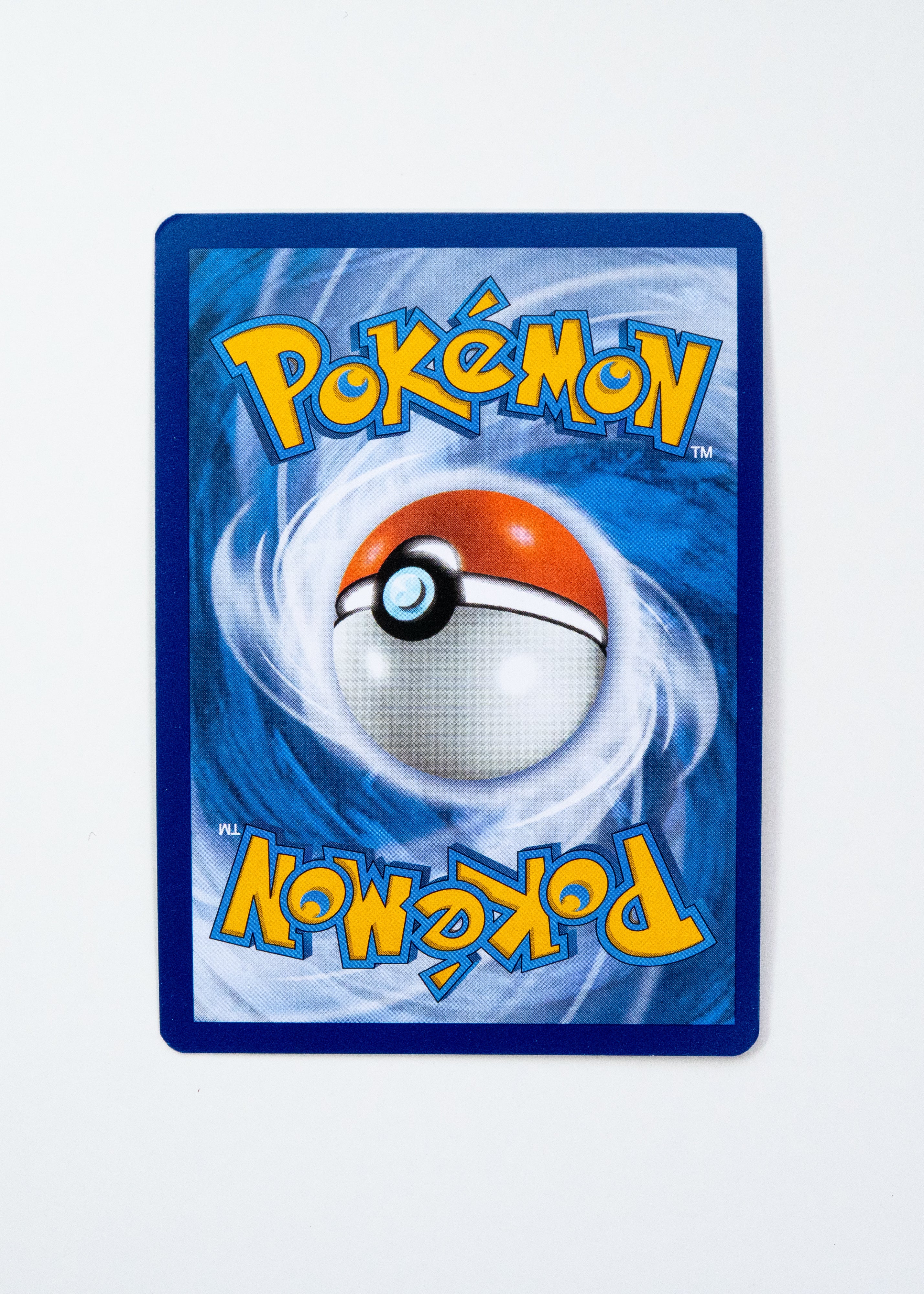 Pokémon trading card with a Poké Ball design on a blue border