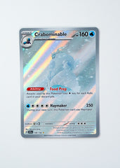 Pokémon trading card featuring Crabominable with rainbow effect on a white background