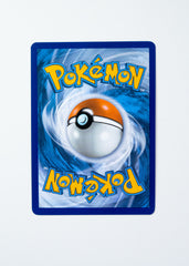 Pokémon trading card with a blue border and central Poké Ball design on a white background