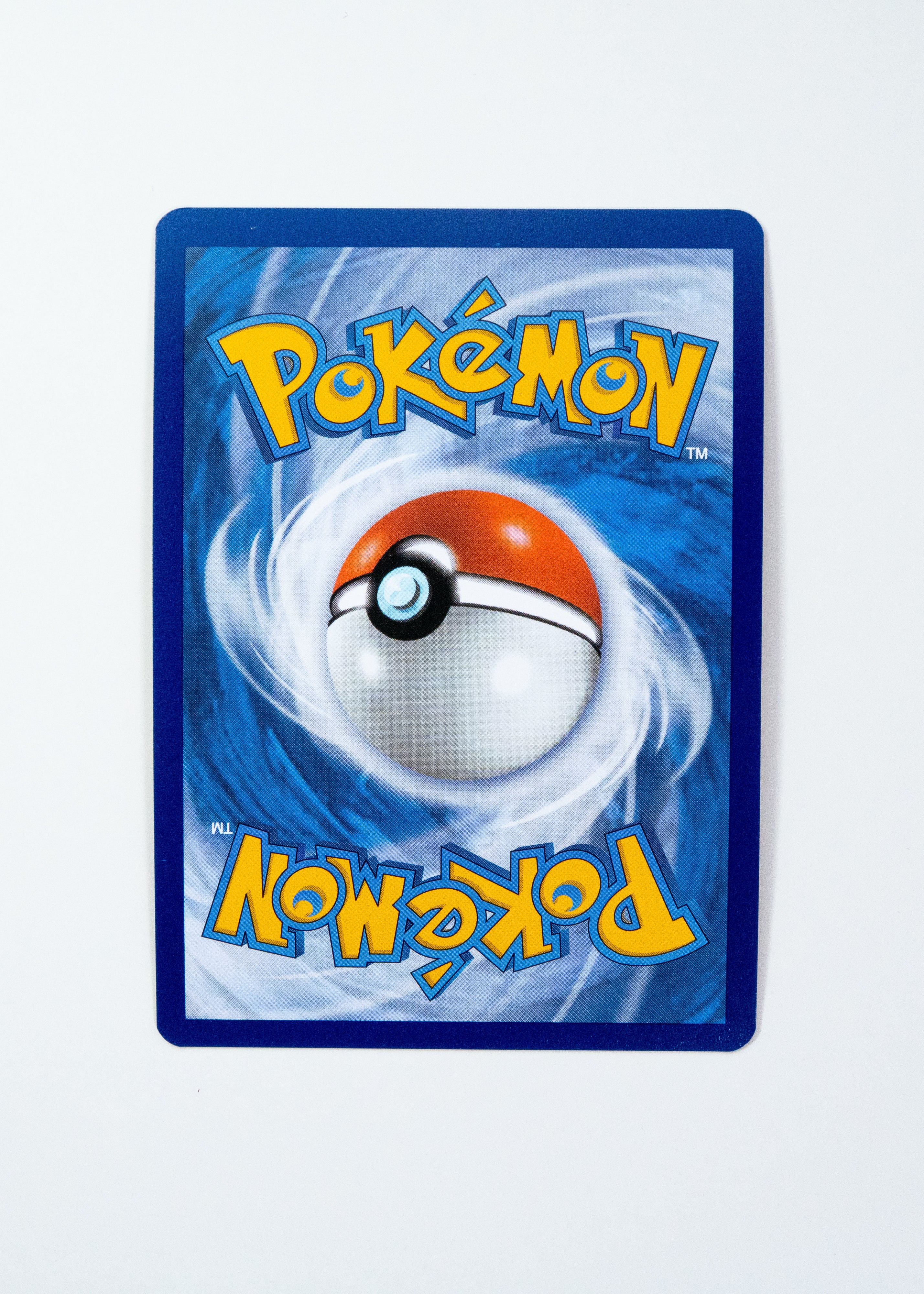 Pokémon trading card with a blue border and Pokéball design on a white background