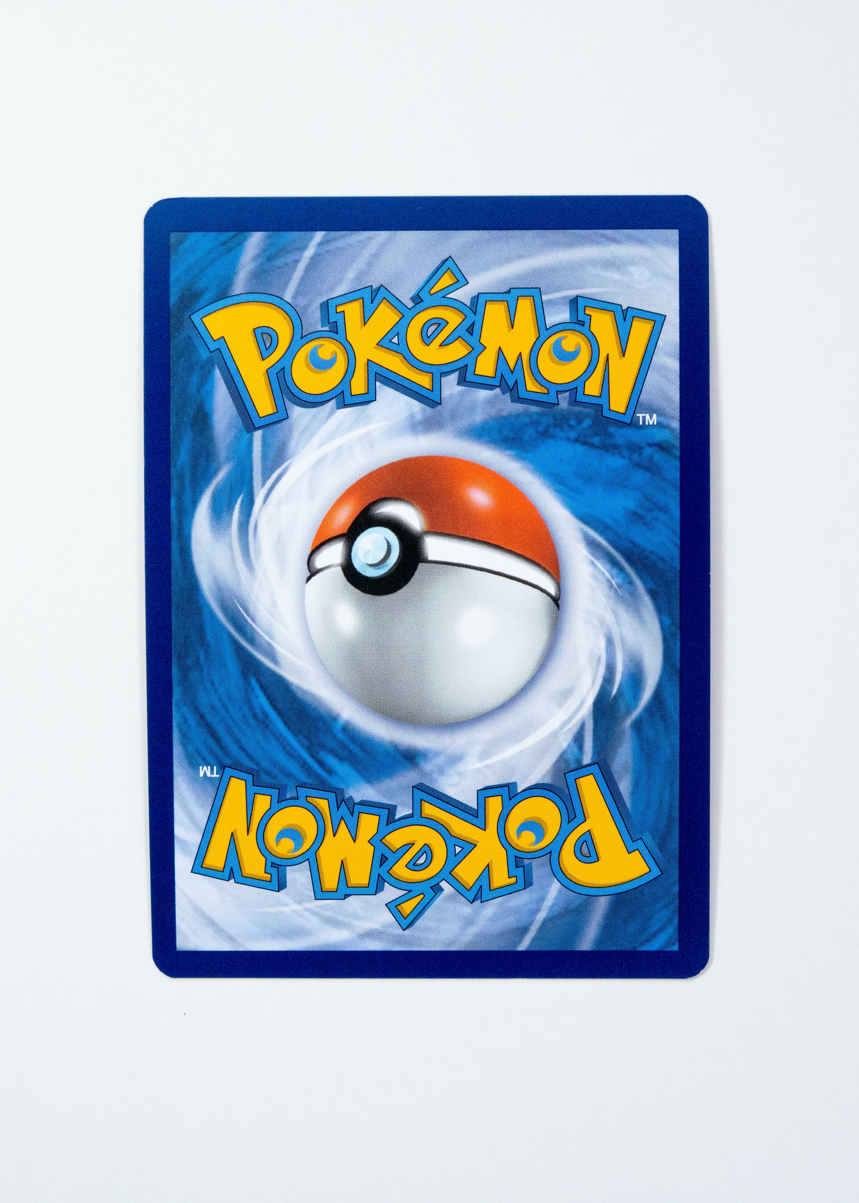 Pokémon trading card with a blue border and Pokéball design on a white background