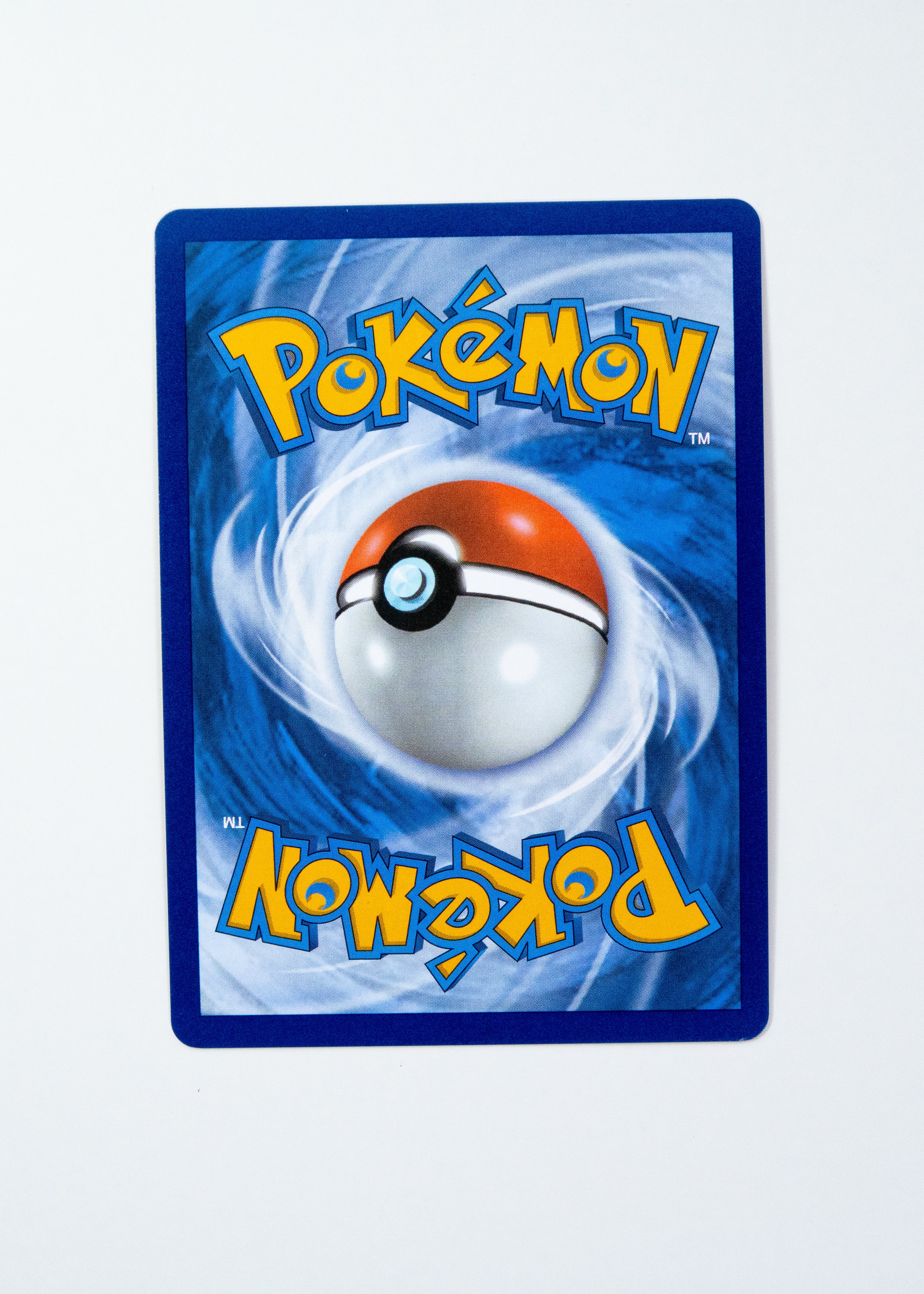 Pokémon trading card with a Poké Ball design on a blue border
