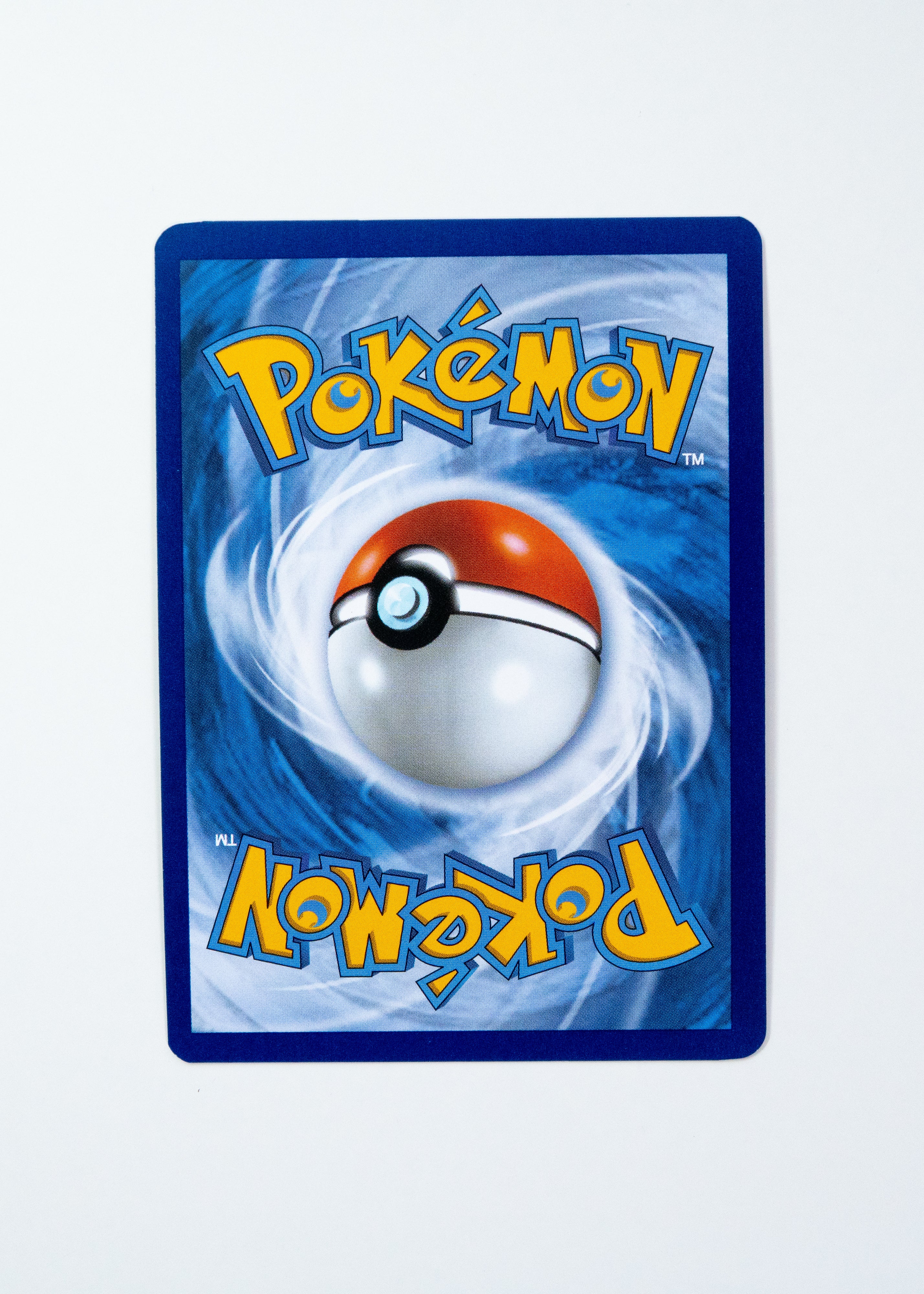 Pokémon trading card with a blue border and Pokéball design on a white background