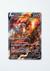 Pokémon trading card featuring Entei with fiery background