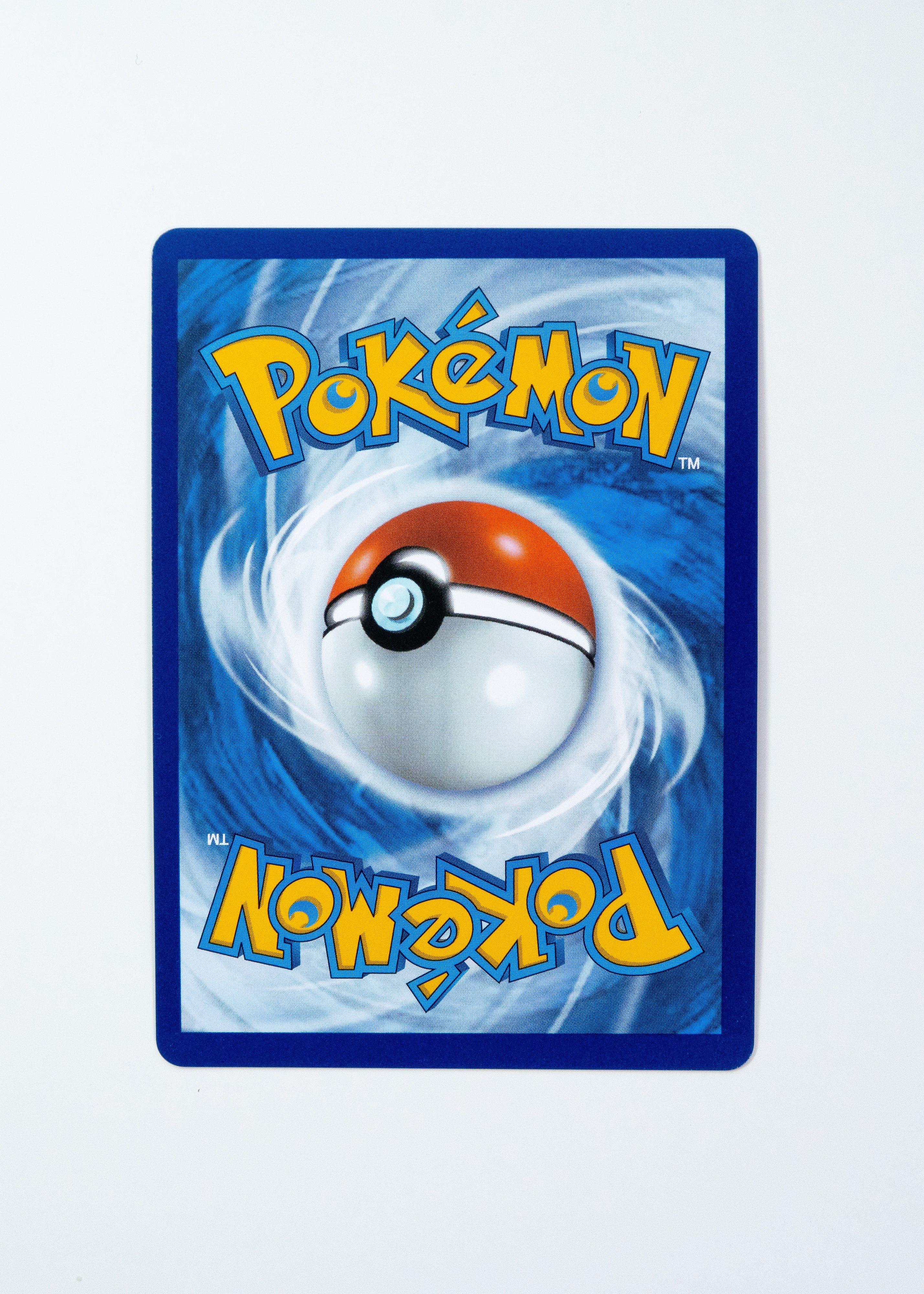 Pokémon trading card with a Poké Ball design on a blue background