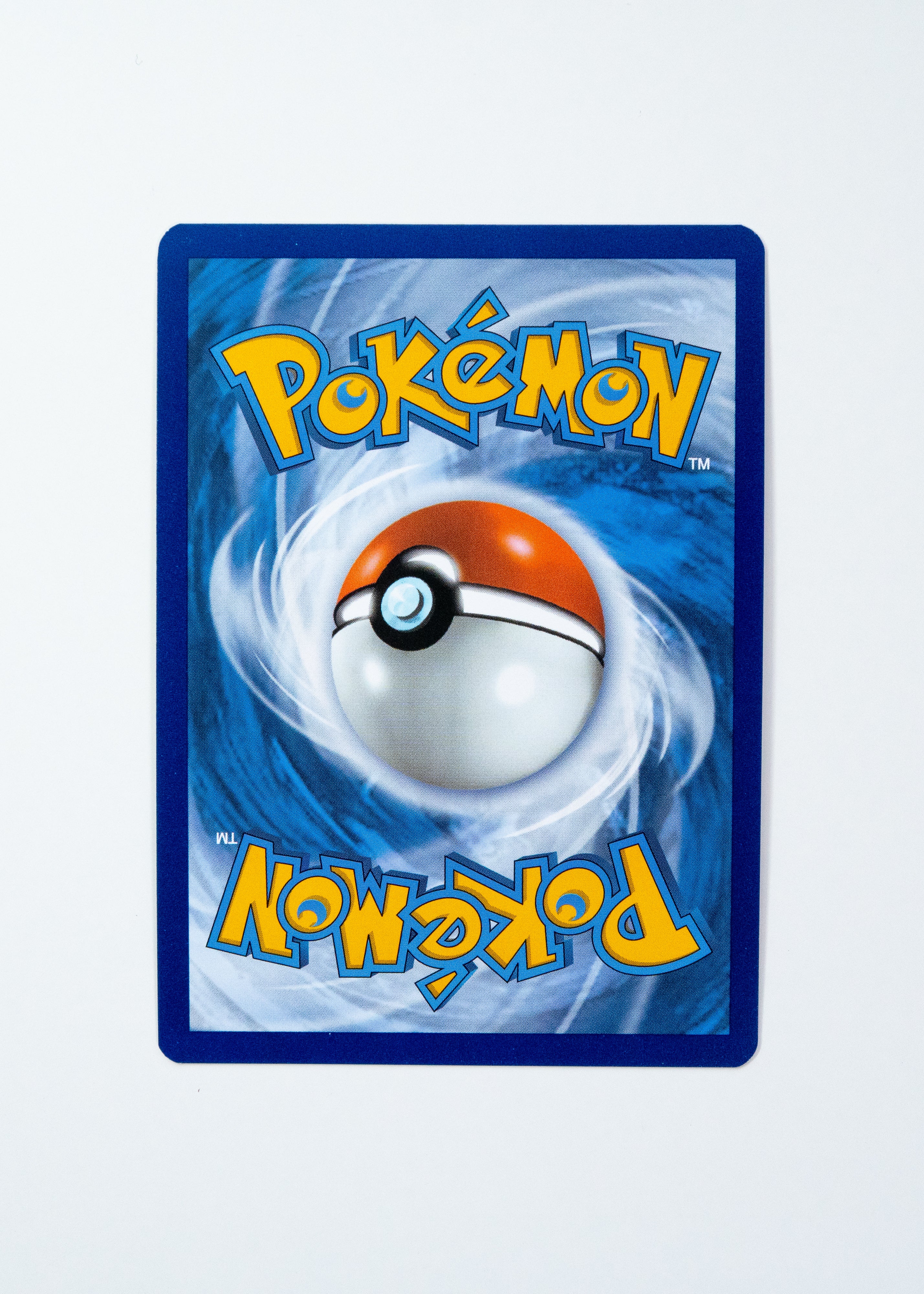 Pokémon trading card with a Poké Ball design on a blue background