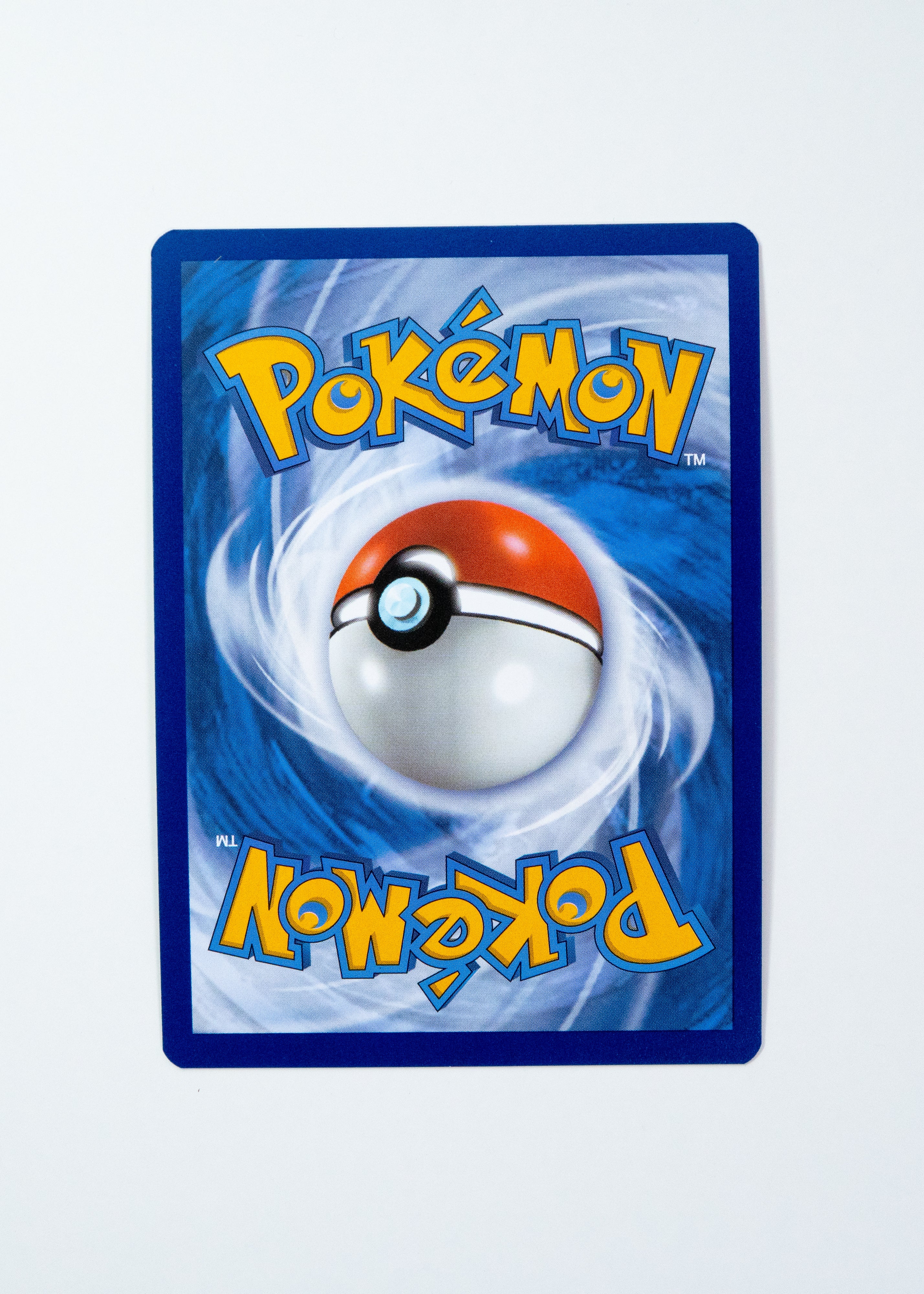 Pokémon trading card with a Poké Ball design on a blue border