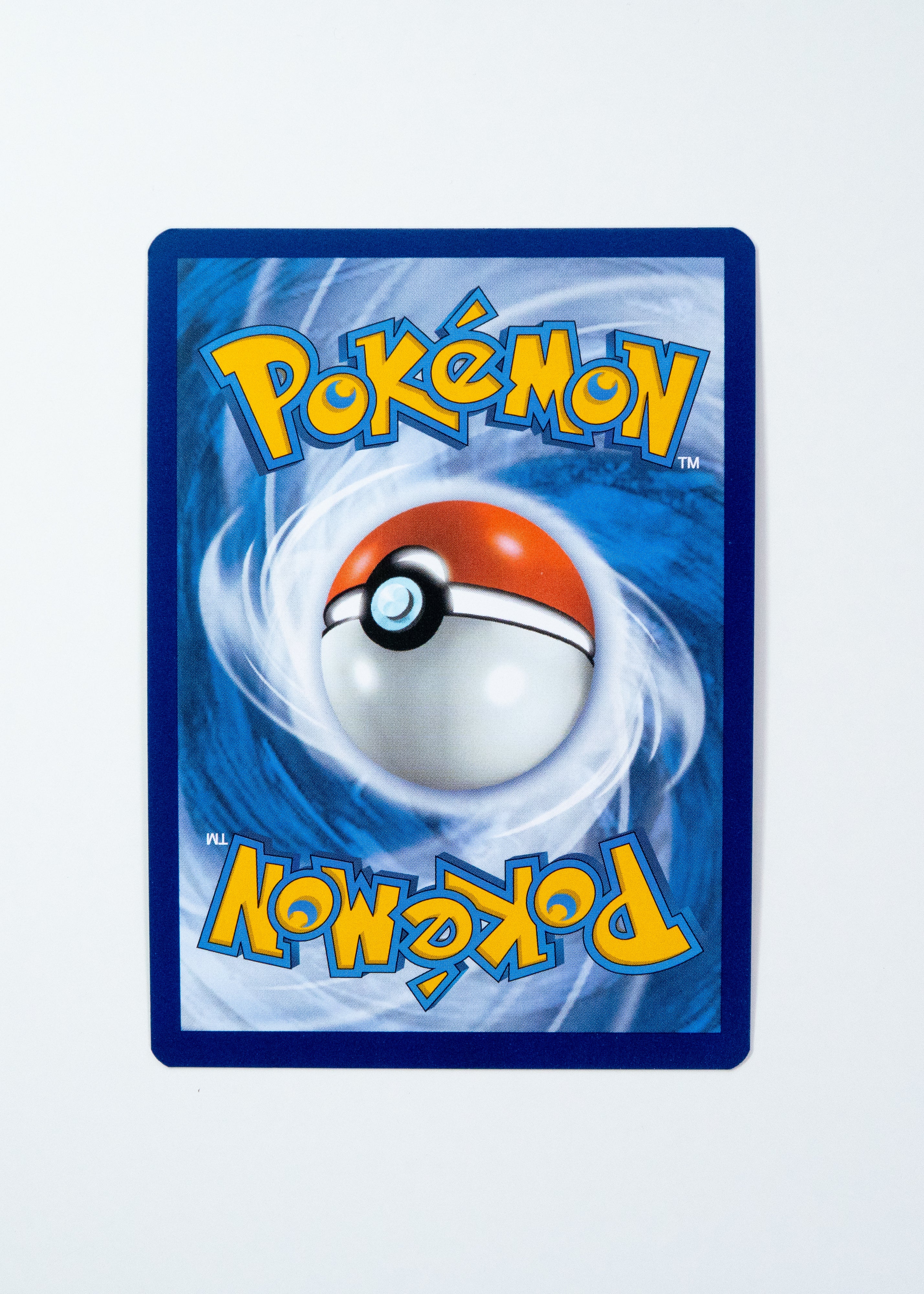 Pokémon trading card with a Poké Ball design on a blue background