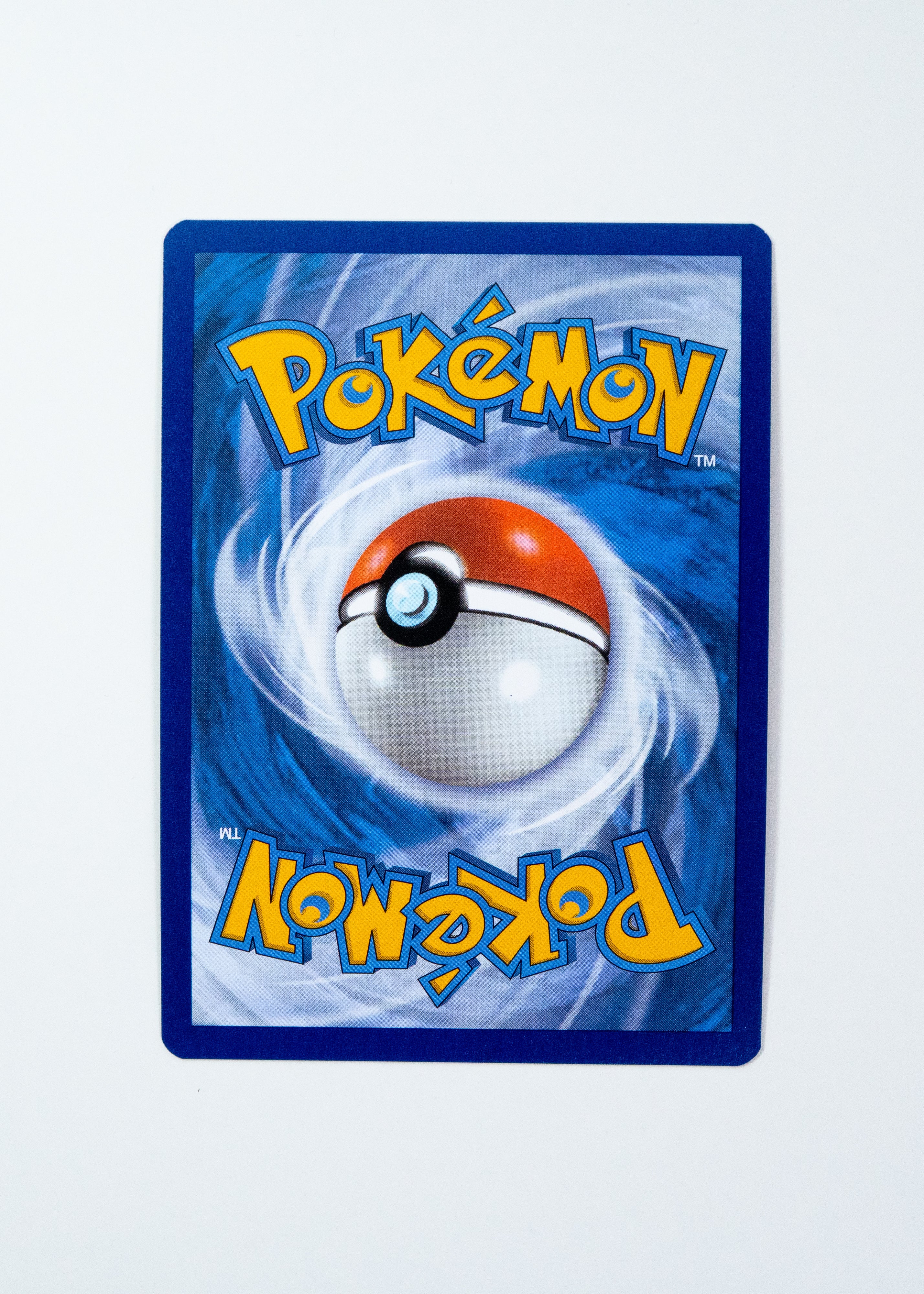 Pokémon trading card with a Poké Ball design on a blue border