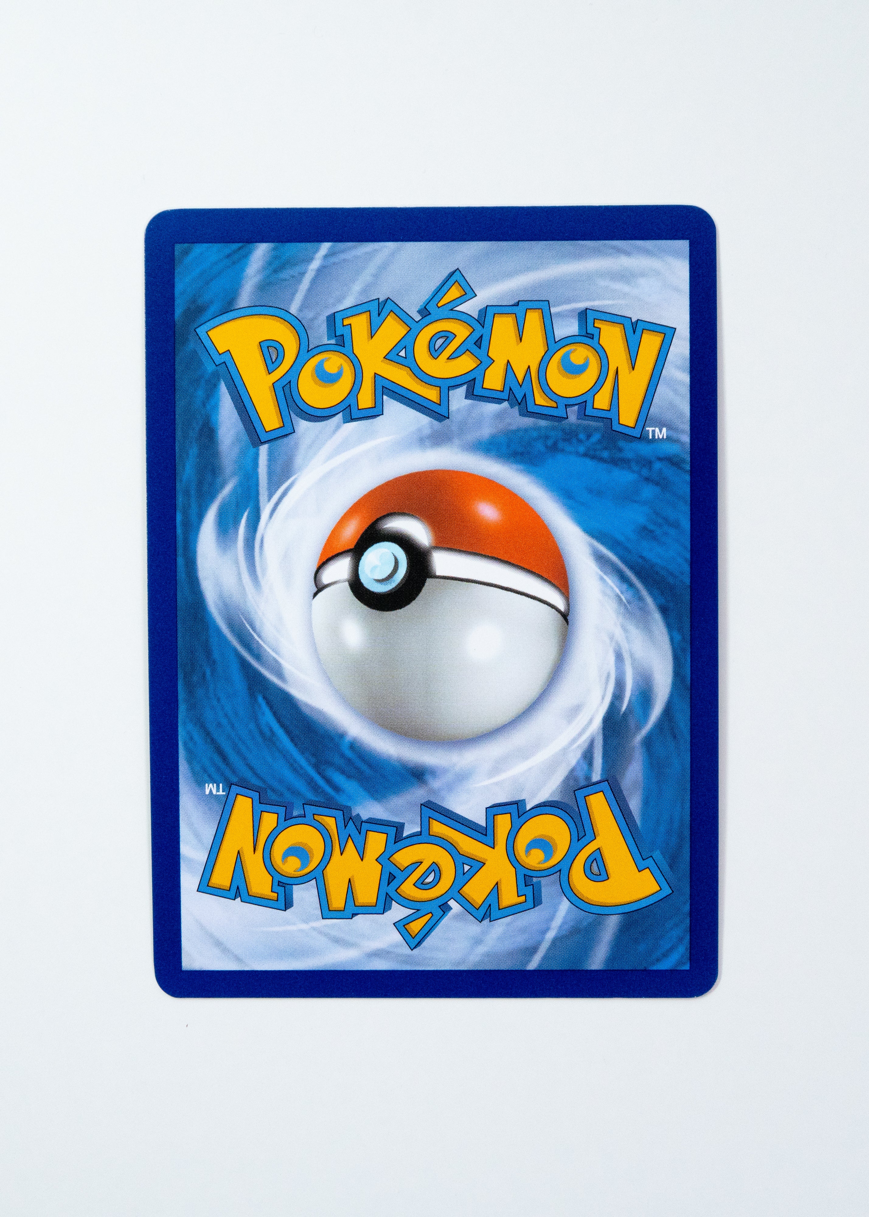 Pokémon trading card with a Poké Ball design on a blue border