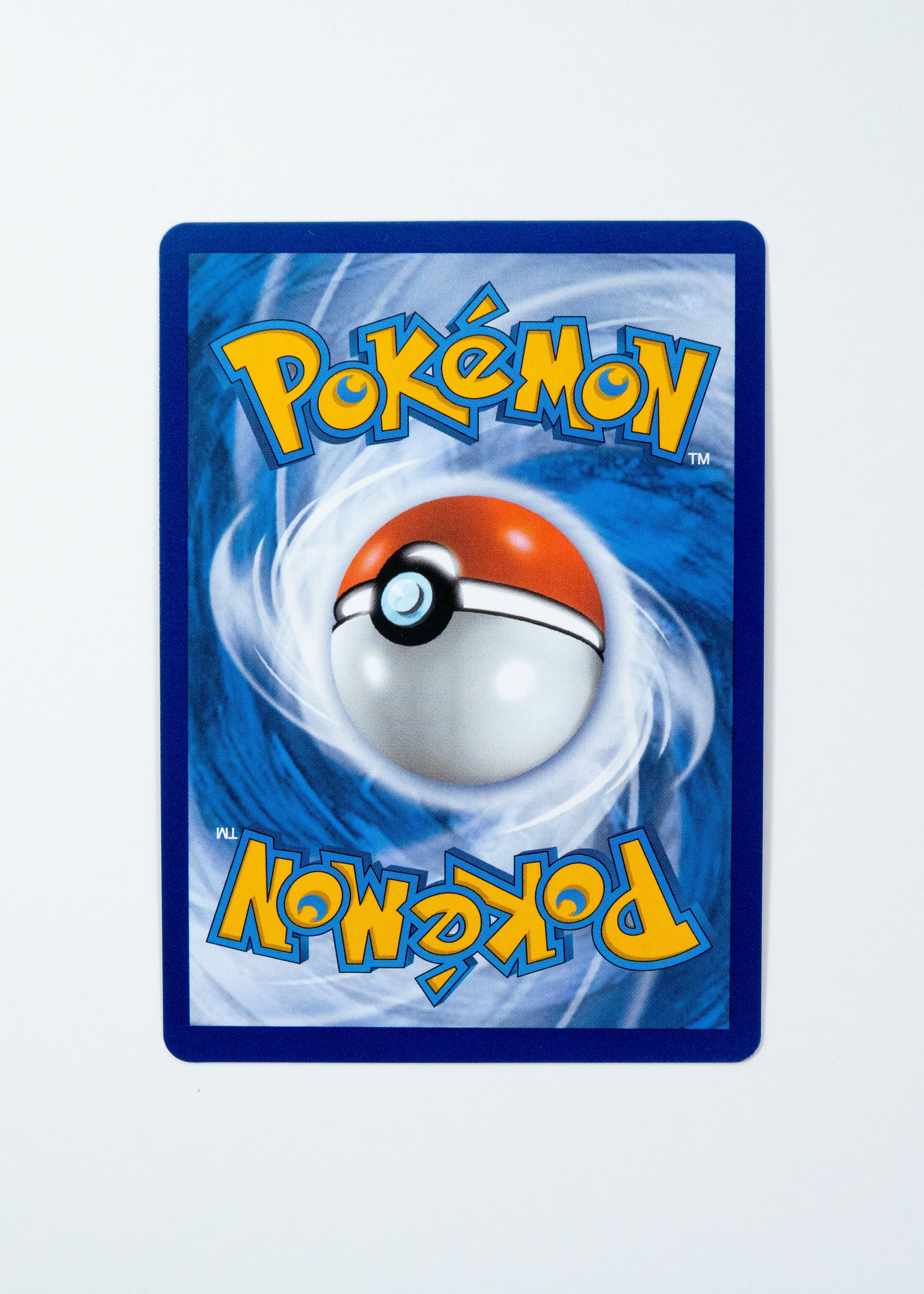 Pokémon trading card with a Poké Ball design on a blue border
