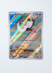 Pokémon trading card featuring a stork-like creature with rainbow effects