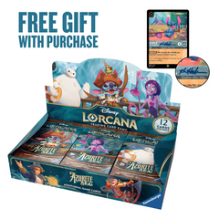 Disney - Lorcana: Azurite Sea Booster Box - 24 Packs (288 Lorcana Cards) + Free Autographed Stitch Promo